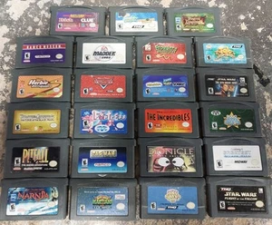 Lot Of 23 GBA Games (Tested) Bionicle, Star Wars, SpongeBob, Pirates, Arcade - Picture 1 of 2