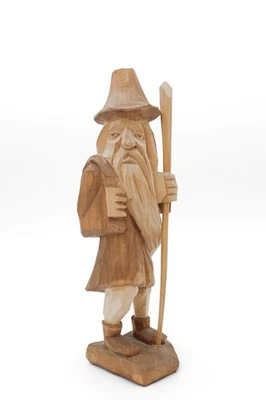 Holzfigur Wandersmann Mann Handgeschnitzt Handarbeit 24,5 cm - Bild 1 von 4
