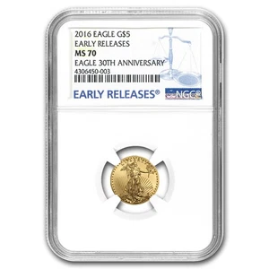 2016 1/10 oz American Gold Eagle MS-70 NGC (Early Releases) - Picture 1 of 3