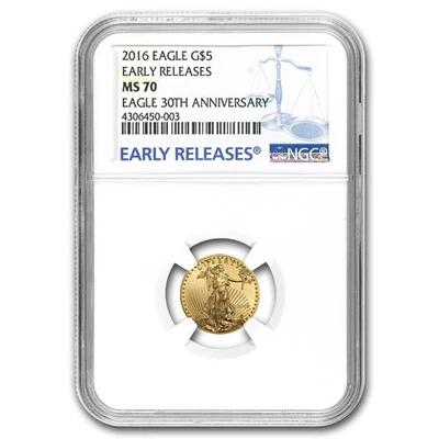 2016 1/10 oz American Gold Eagle MS-70 NGC (Early Releases) - Image 1 of 3