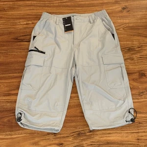 Tacvasen 3/4 Length Pants Men 30 Gray Cargo 7 Pocket Performance Hiking Shorts - Picture 1 of 11