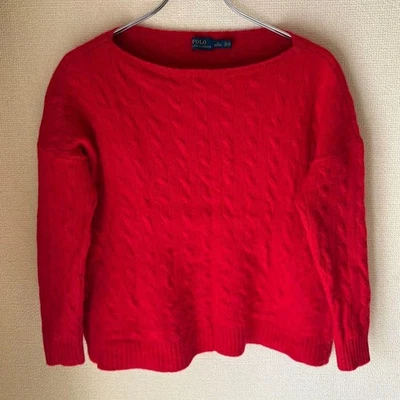 Suéter POLO RALPH LAUREN Mezcla de Cachemira Tejido con Cable M Rojo Foto 1 de 4