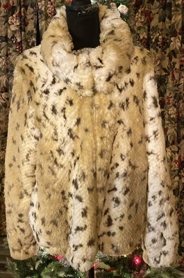 Abrigo Michael Kors vintage de piel sintética con estampado de leopardo XL forrado con cuello alto Foto 1 de 4