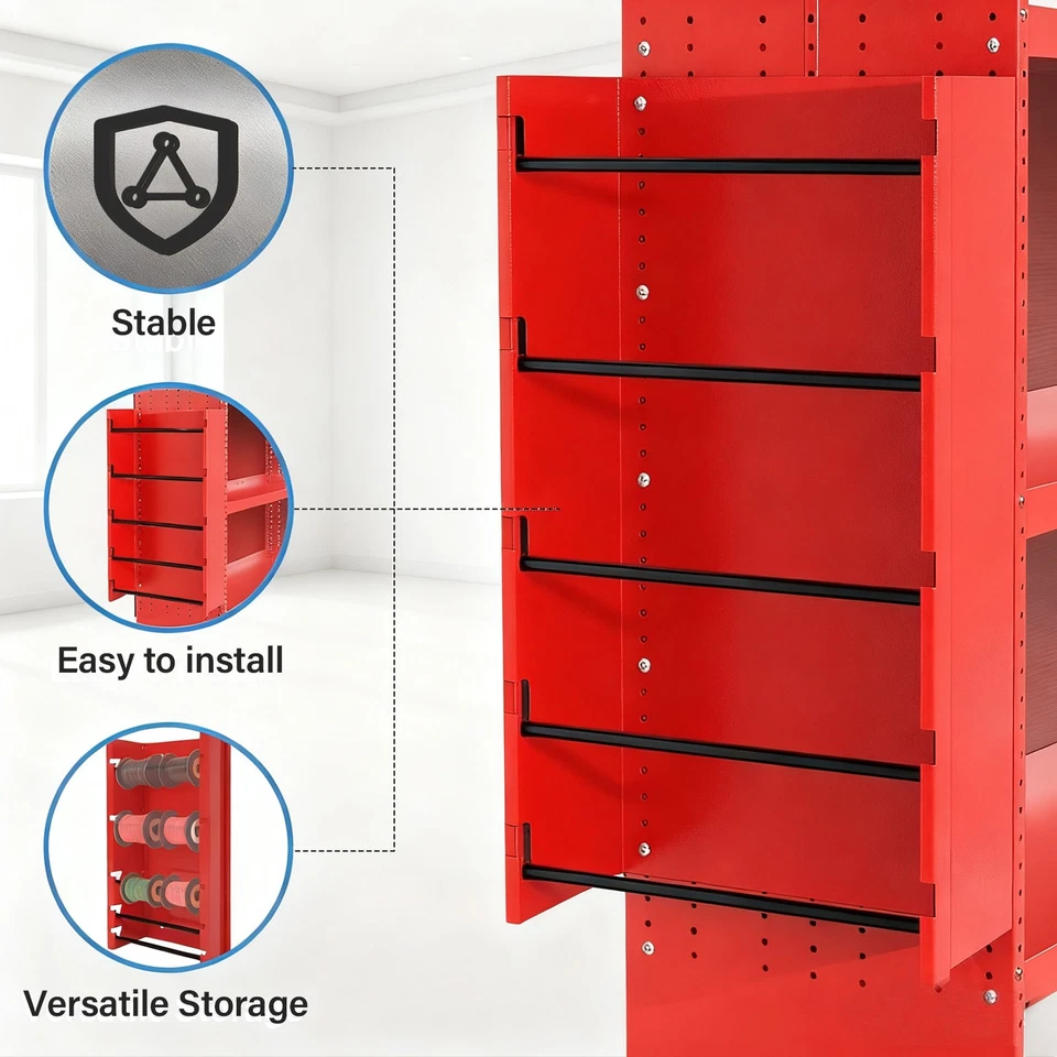 Soporte de carrete de alambre rojo 5 varillas carrete de alambre dispensador estante para electricidad industrial Foto 1 de 4