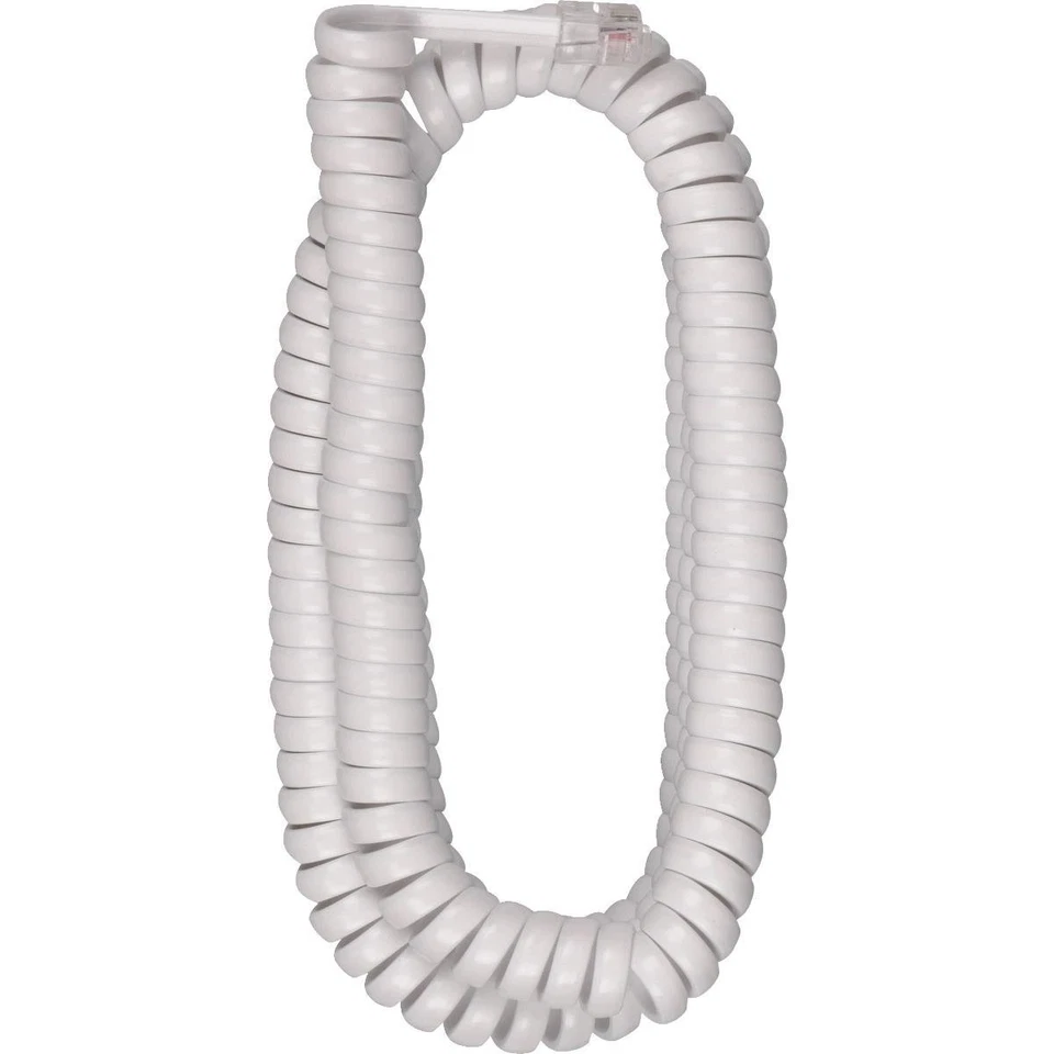 AUDIOVOX ACCESSORIES 25´ WHITE HANDSET COIL PHONE CORD - Image 1 of 1