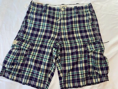 NEW Madras Shorts sz 34 Flat Front Green Multi-Color NWT India American Living - Image 1 of 4
