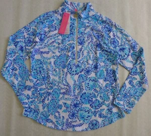 LILLY PULLITZER UPF 50+ Skipper Popover Oasis Shell Me You Love Me Size M - Picture 1 of 10