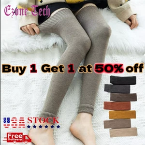 Womens Winter Warm Leg Warmers Long Knit Knitted Crochet Socks Leggings Socks - Picture 1 of 14
