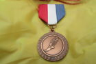 Track Running, Highest Quality Medal Home Award W/Ribbon Drape Pin Bronze Nos