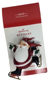 Hallmark Keepsake Limited Edition 2013 Christmas Tree Ornament Skating Santa - Picture 1 of 6