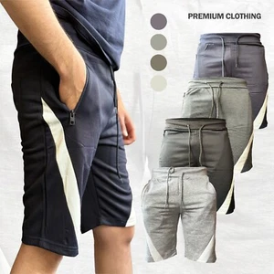 Mens THIN Fleece Shorts ZIP POCKETS Sweat Summer Jogger Jogging Anti Sweat cool - Picture 1 of 8