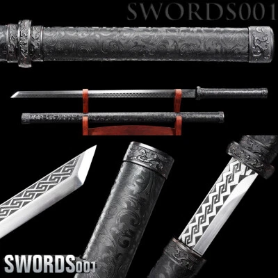 PU leather covered Japanese Samurai Ninja Sword Spring Steel Tang Dynasty DAO - image 1 of 4