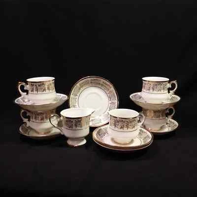 13件装Royal Sealy金玫瑰白色混合茶具 — 第 1/4 张图片