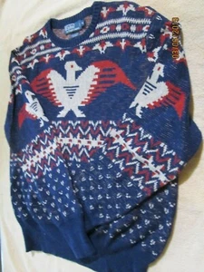 Ralph Lauren Polo Eagle Sweater USA Large Rare - Picture 1 of 9
