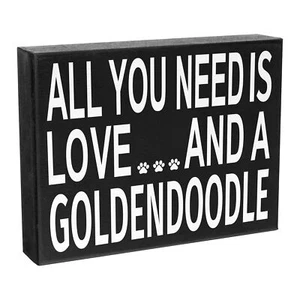 JennyGems Love and a Goldendoodle Sign, Box Sign and Wall Hanging - Picture 1 of 12