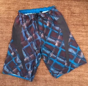Pantaloncini da bagno uomo BURNSIDE PICCOLA tavola foderati elastico in vita astratto 11” cuciture interne - Foto 1 di 8