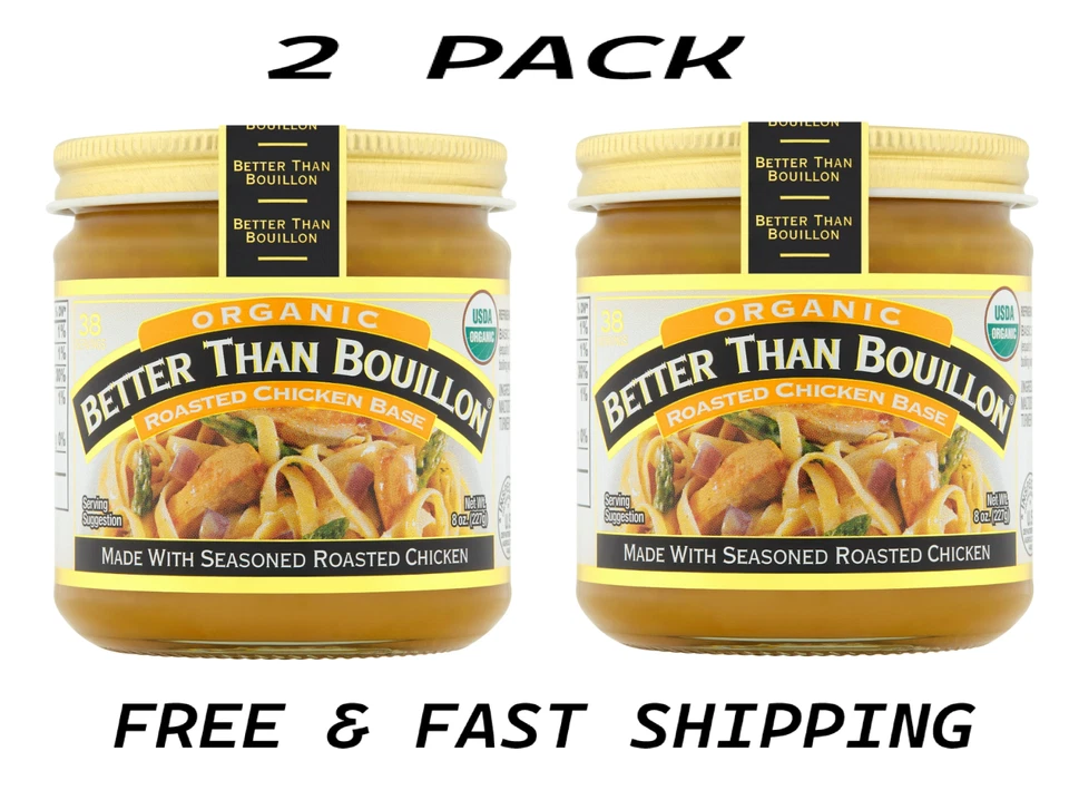 Better Than Bouillon Organic Roasted Chicken Base,Shelf-Stable,8 oz Jar (2 PACK) - Image 1 of 1