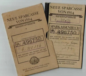 Historisches Sparbuch Sparkassenbuch Neue Sparcasse Hamburg 1937-51 Dokument - Picture 1 of 3