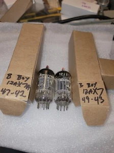 2 strong Matched medical red tip Amperex Holland Bugle Boy 12AX7 tubes #FC15 - Imagen 1 de 1