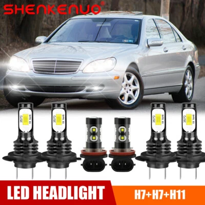 For Mercedes-Benz S430 2003-2006 - 6x LED Headlight + Fog Light Bulbs Combo Kit - Image 1 of 4