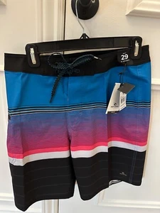 RIP CURL Men's 19" Mirage Ultimate Stretch Board Shorts Size 29 Striped NWT - Picture 1 of 2