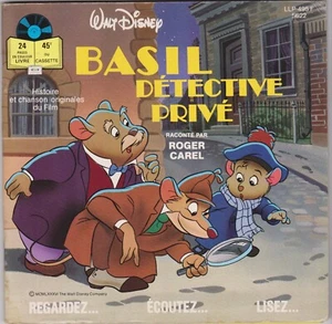 BASIL DETECTIVE PRIVE WALT DISNEY ROGER CAREL LIVRE DISQUE FRENCH 45 SINGLE - Picture 1 of 1