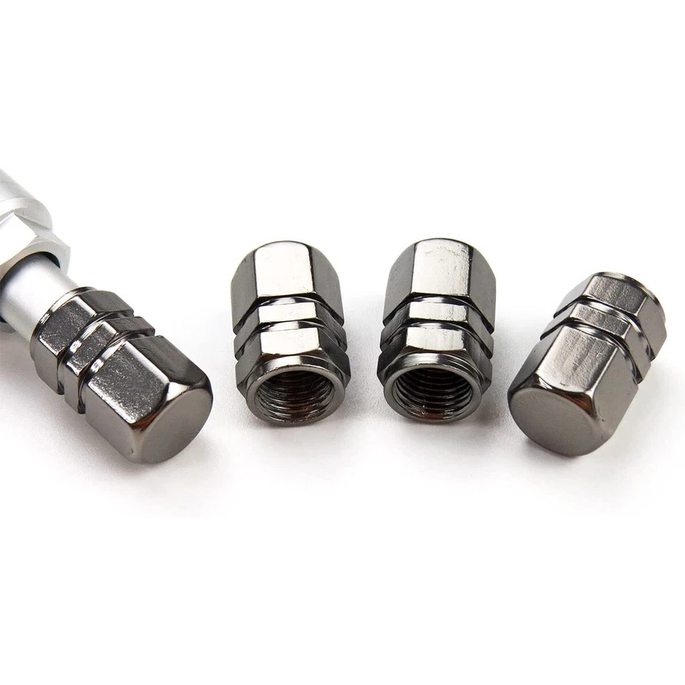 4 серебряных алюминиевых металлических воздушных колпачка на шток клапана шины для Jeep Grand Cherokee - Изображение 1 из 4