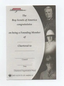 BSA New Unit Founding Member Certificate Card (Issued 2010), White Card Stock - Picture 1 of 2