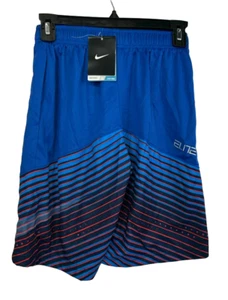 Nike Elite Boy's Athletic Basketball Shorts Blue Red Stripe, Small - Picture 1 of 7