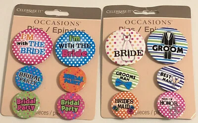 Botones de novia, despedida de soltera, botones de fiesta nupcial 12 piezas prendedores de novedad - NUEVO Foto 1 de 4