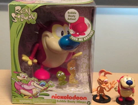 Vintage Nickelodeon Bobble Booty Stimpy Plus Ren & Stimpy Minifigures Cover