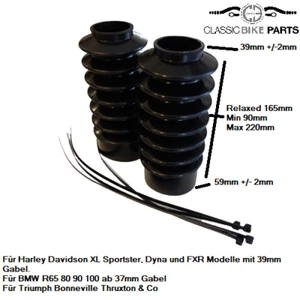 CBP Vintage Retro Gabel Faltenbalg 39mm Boot Fork 37-40 59-62 mm Length 165 rel