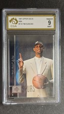 1997 Tim Duncan Upper Deck Rookie Card Graded CGA 9 NBA Spurs