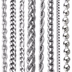 Nuevo collar de cadena de eslabones torcidos plateados de acero inoxidable 316L de 2-9 mm para hombre y mujer - Imagen 1 de 20