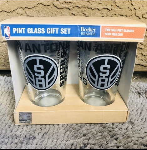 San Antonio SpursPint Glass Gift Set NBA Boelter Brands 16oz Glasses NEW Cover