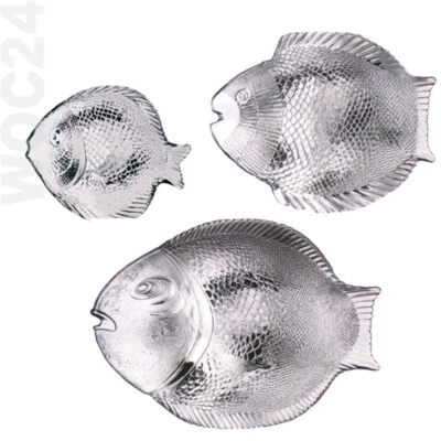 Glas Fischplatte Servierplatte Servierteller Fisch Fischteller Platte Teller - Bild 1 von 3