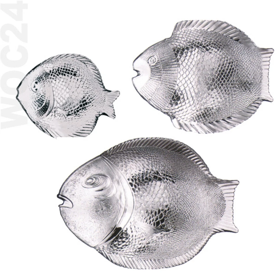 Glas Fischplatte Servierplatte Servierteller Fisch Fischteller Platte Teller - Bild 1 von 3
