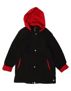 LONDON FOG Womens Hooded Windbreaker Jacket UK 10 Small Black Colourblock PL01 - Picture 1 of 3