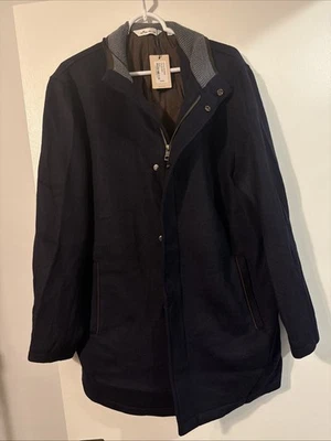 Peter Millar SZ Large Crown Flex Fleece City Coat Navy Blue Wool Jacket NWT $748 - Image 1 of 4