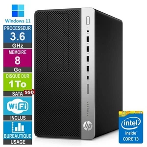 HP EliteDesk 800 G4 TWR i3-8100 3.60GHz 8Go/1To SSD Wifi W11 - Photo 1/1