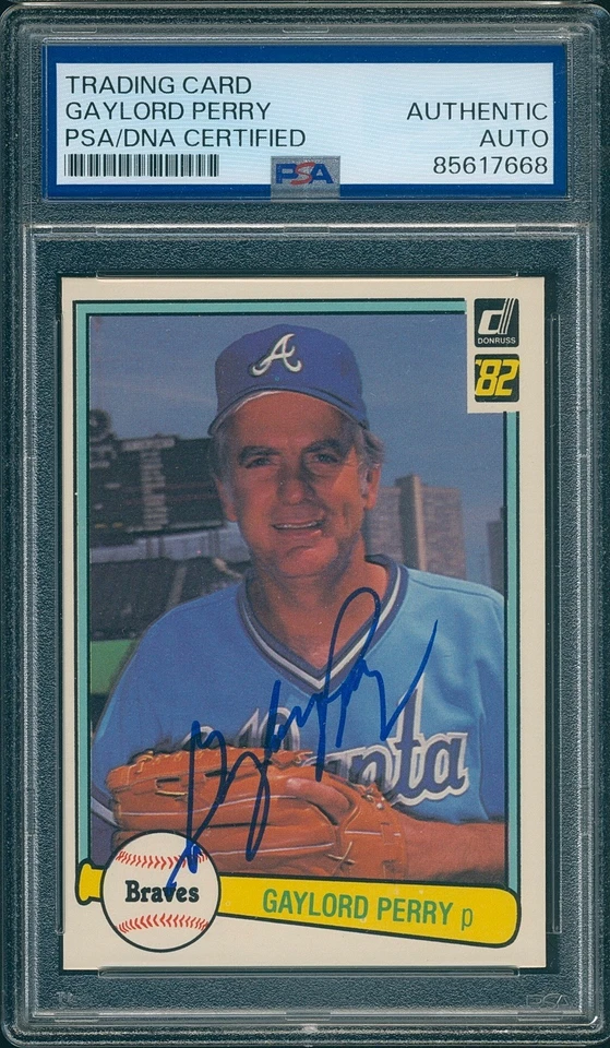 1982 Donruss #543 GAYLORD PERRY Atlanta Braves HOF Signed Autographed PSA/DNA - Image 1 of 1