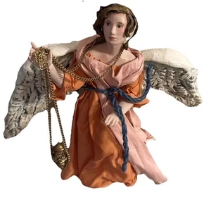 VTG Neapolitan Creche Celestial Angel Art Nativity Sculpture ~17" W x 14" H - Picture 1 of 13