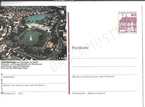 P 138 imagen postal patrón impreso 60 peniques B&S Böblingen p5/72 ** - Imagen 1 de 1