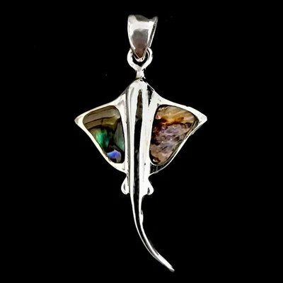 Colgante de plata de ley 925 elegante madreperla medusas piedras preciosas joyería Foto 1 de 4