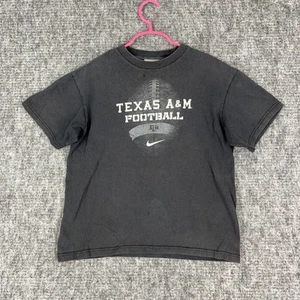 Texas A&M Shirt Boys Large Vintage NIKE Center Swoosh Football Short-sleeve - Picture 1 of 10