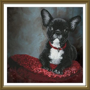Hágalo usted mismo Kit de punto de cruz de lona tintada Bulldog Francés Perro Artesanía Arte Regalo - Imagen 1 de 1