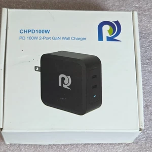 100W USB-C GaN PD Wall Charger Fast Charging Power Adapter 2 Port USB-C - Picture 1 of 5