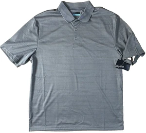 PGA Tour 2XLT 2X BIG & TALL Gray Patterned Golf Polo Shirt Short Sleeve Men - Picture 1 of 14