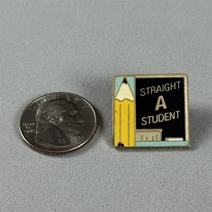 Pin de pizarra escolar Straight A Student Award esmalte pinback #56332 - Imagen 1 de 2