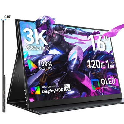 16-Zoll-OLED-Tragbarer Monitore 2880 * 1800 120Hz Gaming-Display 3K Bildschirm - Bild 1 von 4